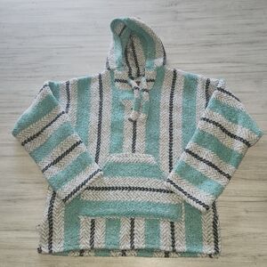 Earth Ragz Hoddie Adult Size Medium Teal, Black And White